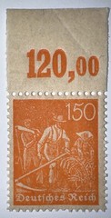 Travelstamps: 1921 Germany Stamp Deutsches Reich 150 Pfennig Michel Nr. 189 MNH