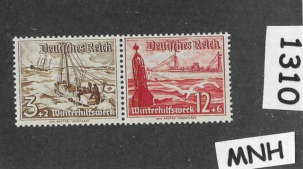 MNH stamps B107 & B112 Germany 1937 Winter Relief / Ships / Schooners #1310