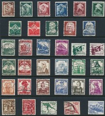 Stamp Germany Year 1935 Set WWII 3rd Reich Saar Trains Custom Olympics Soldier U