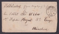 GERMANY 1885, Stempless cover from Spremberg to Munich