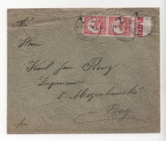 GERMANY EAST AFRICA 1905 COVER FRANKED SCOTT #24 (X2) TIED LINDI TO PRAGUE