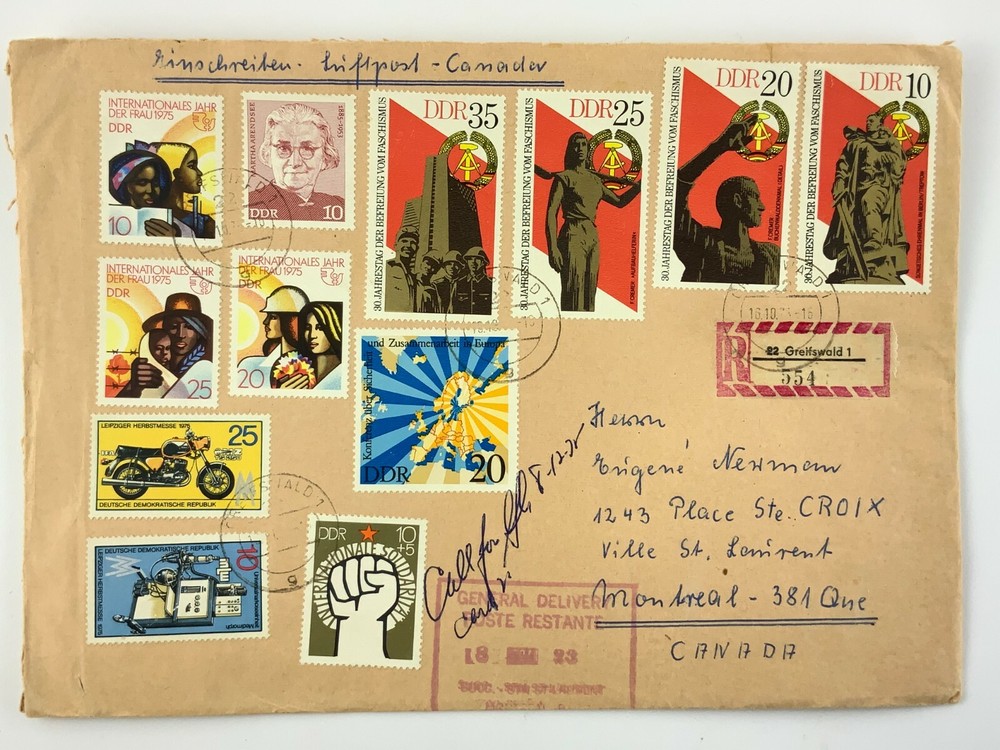 1975 Germany DDR Women Theme Registered Philatelic Covers Postal History 054B