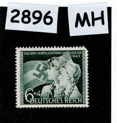 MH stamp B230 / 1943 Hitler Youth / Oath to Hitler & Third Reich Germany #2896