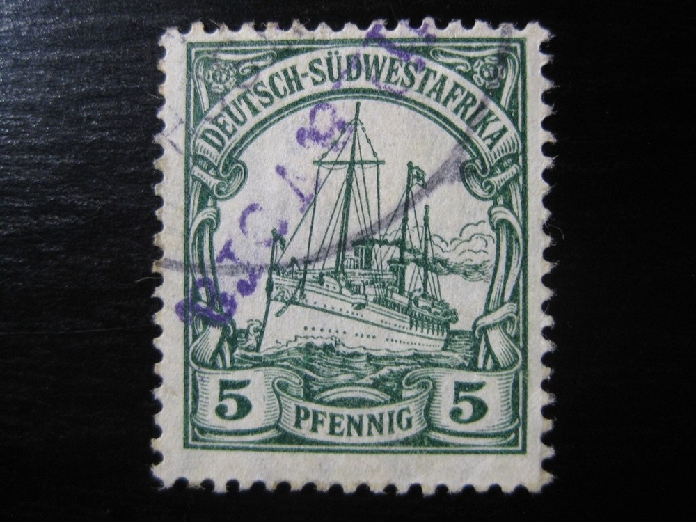 SOUTHWEST AFRICA GERMAN COLONY Mi. #25 Kaiser Yacht stamp w/ „Otjihavera“ cancel