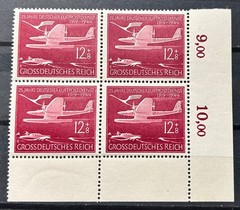1944 German Reich block of 4 stamps Mi:DR867 – Dornier Aircraft MNH Mint /977