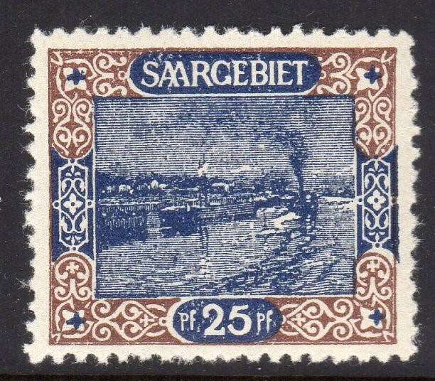 Saar Scott # 71 VF Unused 1921 25 Pf Saar River Traffic
