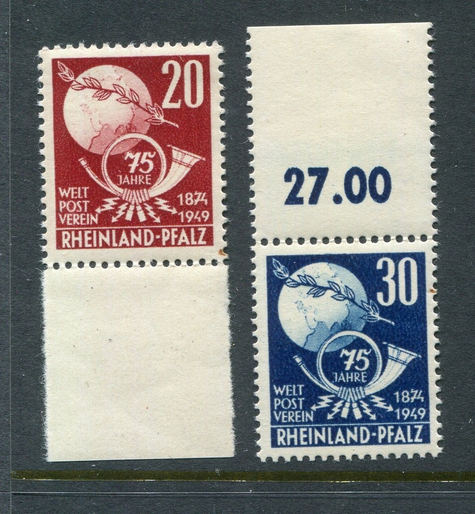 Germany Rhineland Palatinate#6N41-42 Post Horn Set [Mint Never Hinged]