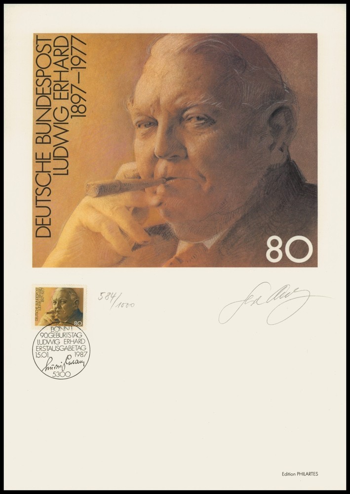 ART-EDITION 1986 GERMANY 1308 LUDWIG ERHARD POLITICS – Ltd. 1.000!!