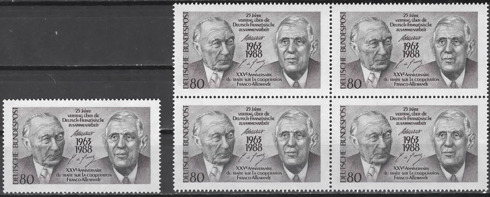Germany Scott #1546, Single & Block of 4, Mint Never Hinged