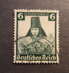 Scott#B72, 1935, 6+4pf., Lower Saxony Costume Dress Used Stamp