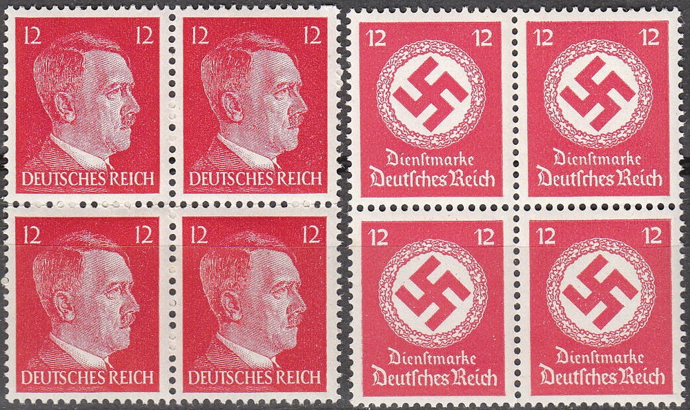 AUTHENTIC Historical Artifact Stamp Germany Blocks WWII 3rd Reich Hitler MNH 3