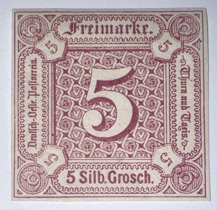 Travelstamps: 1859-1865 Germany Thurn & Taxis Stamps Scott #13 Mint MOGLH