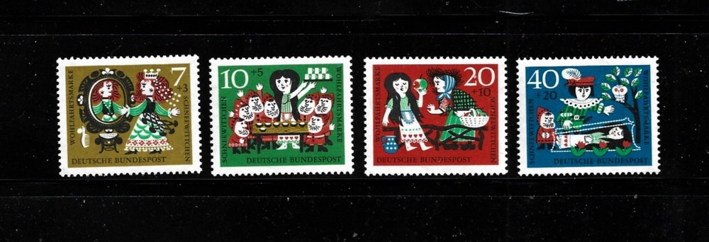 Germany Stamp Scott # B384-B387-Set-Mint/VLH-OG-1962-Semi-Postal