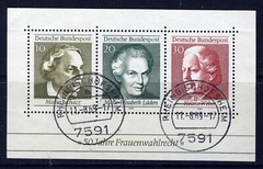 WEST GERMANY 1969 Fifty Years of German Women’s Suffrage MiniSheet SG MS1499 VFU