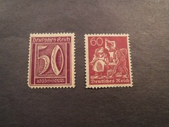 Scott#167 & 168, 1922, 50 & 60, pf. , Germany Stamps. MNG (Appears Unused)
