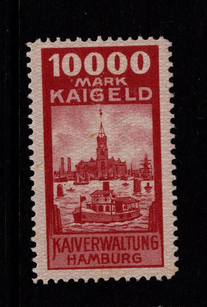 Germany Hamburg 1920s 10,000m Dock Fee Revenue MNH – S56849