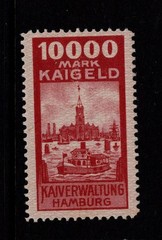 Germany Hamburg 1920s 10,000m Dock Fee Revenue MNH – S56849