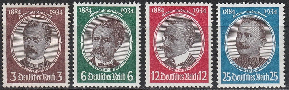Stamp Germany Mi 540-3 Sc 432-5 1934 3rd Reich Research Peters Luderitz MNH