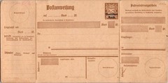 Bavaria 1920 40pf Overprint Deutsches Reich Postal Money Order Form Mint Unused