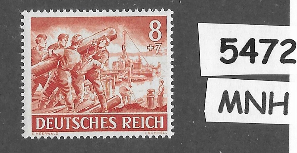 #5472 MNH Stamp Hero’s day B222 1943 Third Reich Military Wehrmacht Engineers