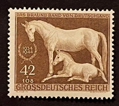 TRAVELSTAMPS: 1944 Germany Stamps Sc #B283 WWII Brown Ribbon Horse MINT MNH OG