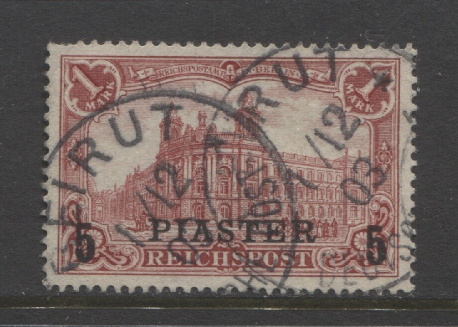 Germany 1903 offices TURKEY 5 Piaster op type II used signed, BEIRUT $ 151.00