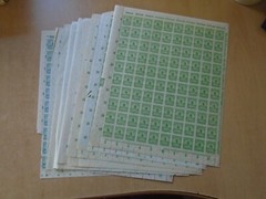 Germany: SG316 1M DM blue & SG318 4M DM green. 9 x 1920s sheets of 100 stamps.