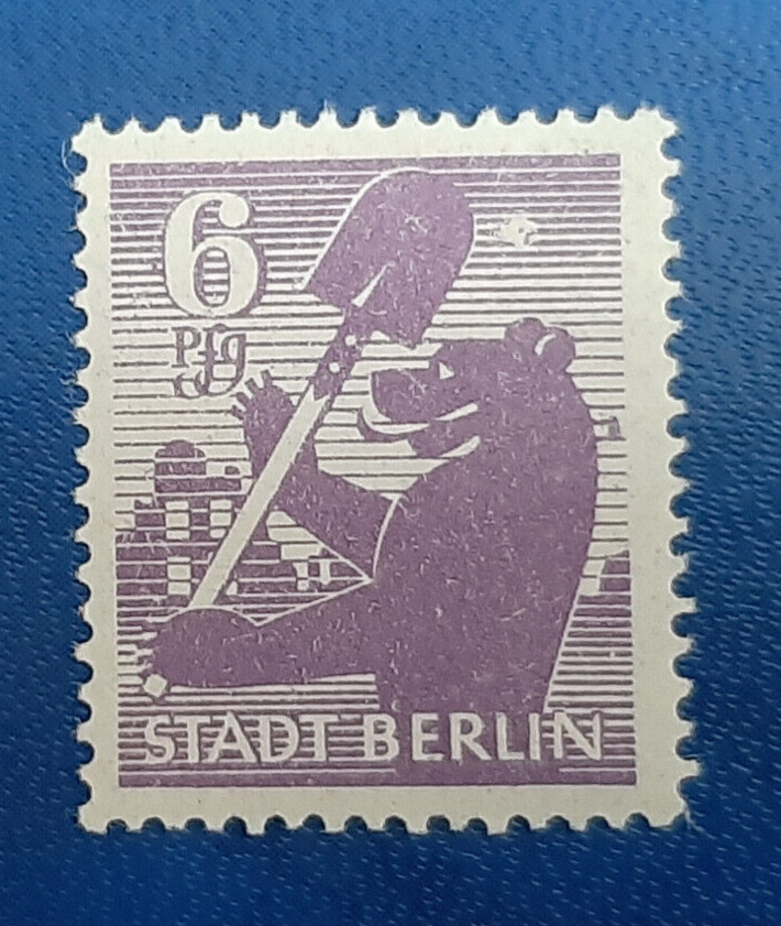 Germany Stamp Allied Occupation Berlin 6 Pfennig Jasch SBZ Mi. Nr. 2 avx (23493)