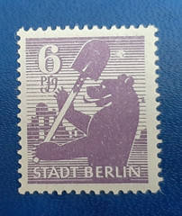 Germany Stamp Allied Occupation Berlin 6 Pfennig Jasch SBZ Mi. Nr. 2 avx (23493)