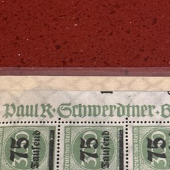 Weimar Deutsches Reich Stamps 400 Marks Overprinted 75 Tausend 2 sheets 100 per